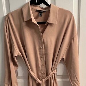 Forever 21 Shirt Dress button up tie waist size small